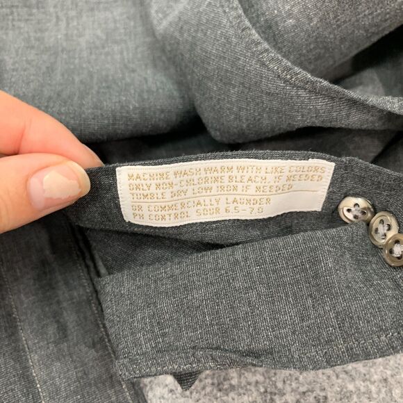 Nordstrom Dress Shirt Men L Large Charcoal Gray Natural Style Long Sleeve Collar - Picture 10 of 12